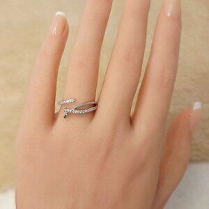 14K Gold-Filled Silver Ring with Cubic Zirconia – Adjustable Band